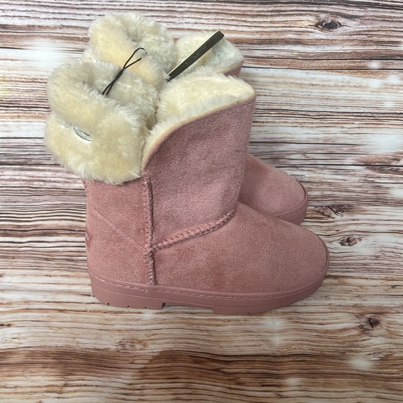 Bebe Pink Faux Fur Lined Boots Girls 11 - Picture 4 of 8